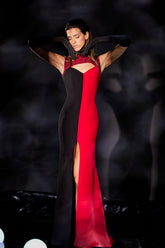 Abdo Aoude M02 Vertical Bicolor Couture Dress